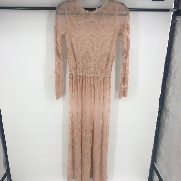 Sheer Lace Pink Amy Lynn Dress Overlay Small - Picture 9 of 10